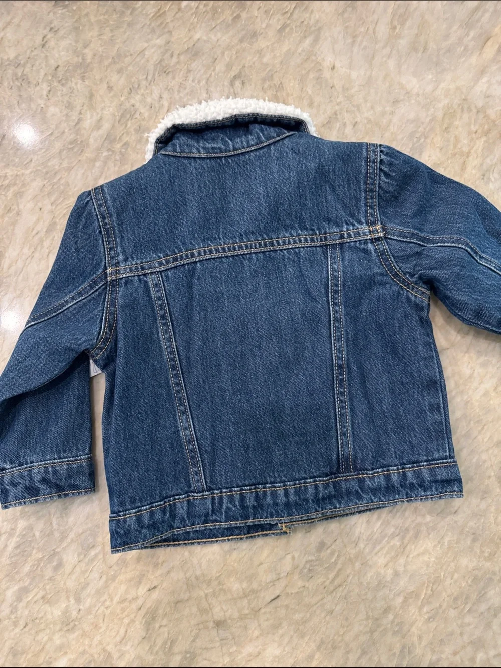Old Navy Toddler Denim Jacket with White Sherpa Collar
